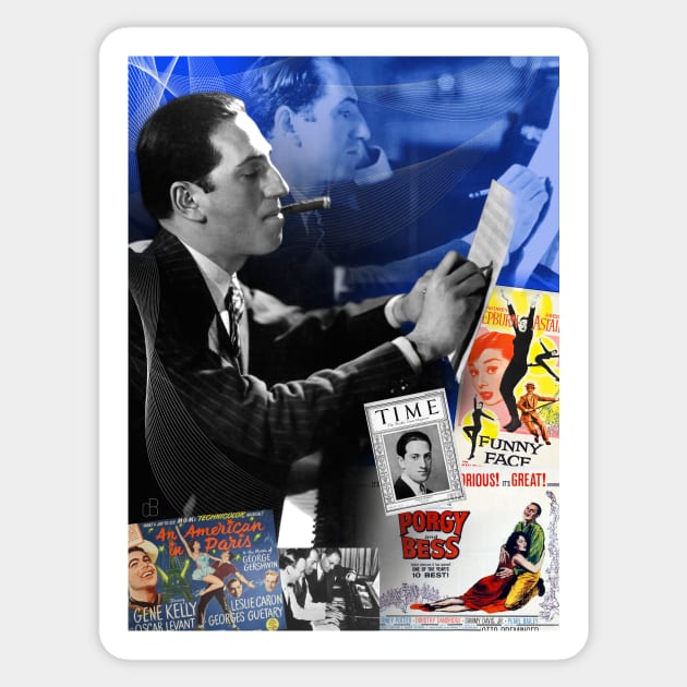 George Gershwin Collage Portrait Sticker by Dez53